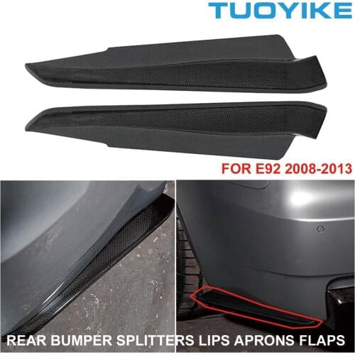 Car Styling Real Dry Carbon Fiber Rear Bumper Splitters Lips Aprons Flaps For BMW 3-Series E92 2008-2013 Exterior Accessory 2PCS