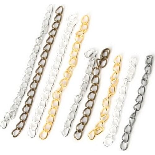 Free Shipping 4*50mm 100set/lot Alloy Extended Extension Chain for necklace&bracelet DIY jewelry findings FLB023-01