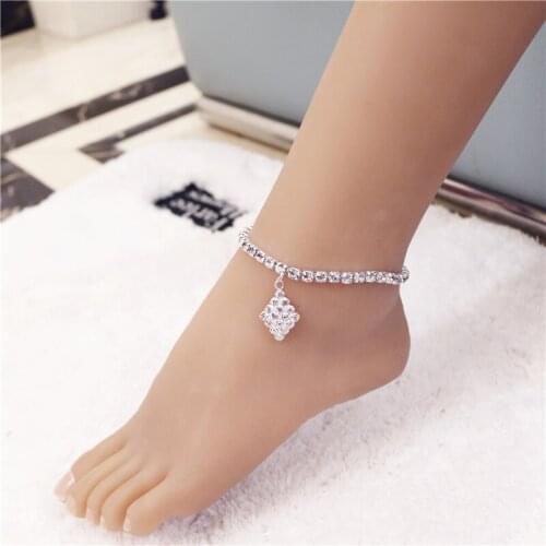 Bling Rhinestone Fashion Diamond Water Drop Anklet for Women Luxury Crystal Chain Anklet Bracelet Beach Barefoot Chain Jewelry