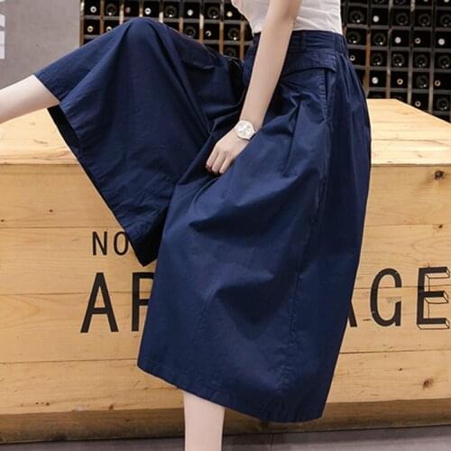 TingYiLi Womens Cargo Pants Capri Korean Style Streetwear High Waist wide Leg Pants Black Green Khaki Casual Loose Summer Pants