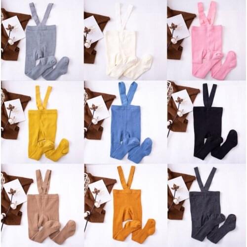 Cotton Baby Pantyhose Newborn Baby Pants High Waist Cross Straped Baby Leggings Baby Boys Girls Pants