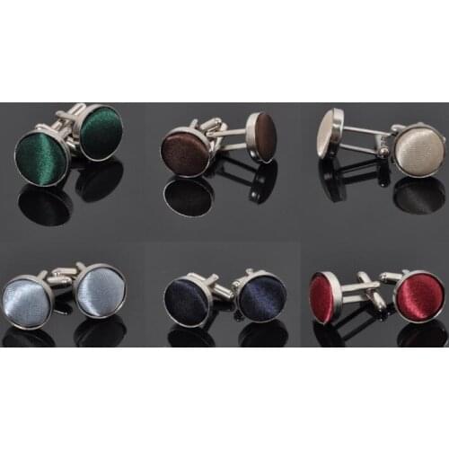 Round Cloth Cufflinks For Mens Busines Shirt Wedding Party Cuff Link 26 Colors Cloth Round Buttons Wholesales 50pairs/lot