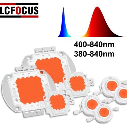 380-840nm 400-840nm Grow Light 1W 3W 10W 20W 30W 50W 100W Led Chip Full Spectrum Hydroponic Plant Vegetable Planting And Seeding