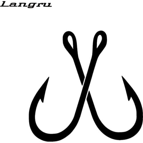 Langru New Style Ice Fishing Boat Hooks Like Classic Cross Flag Car Stickers Car Decor Vinyl Decal Jdm