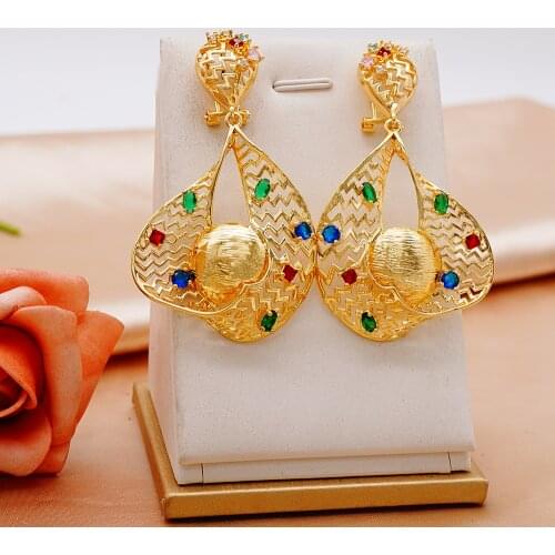Trendy Gold Color Earrings For Women Multiple Geometric crystal Drop Statement Earrings Fashion Party Jewelry Gift
