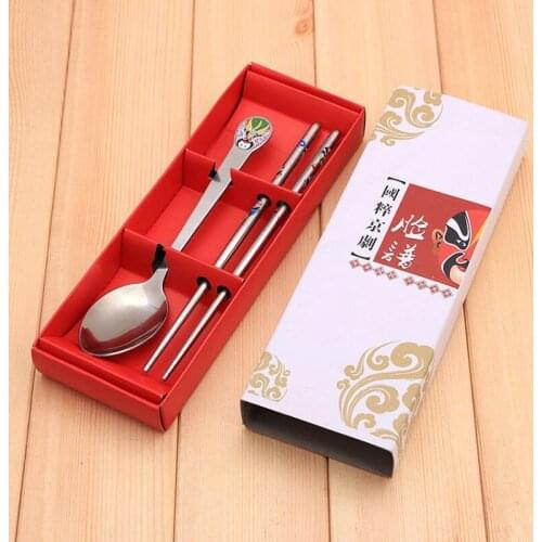 Stainless Steel Dinnerware Set Dinner Chinese Style Cutlery Set Camping Picnic Tableware F20173622