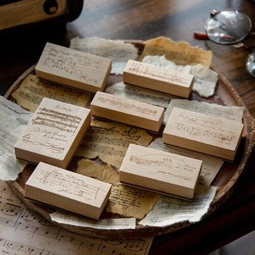 Book Bag Package Music Collection Wood Stamp For Stationery DIY Scrapbooking Rubber Card Making Album Decoroation Crafts