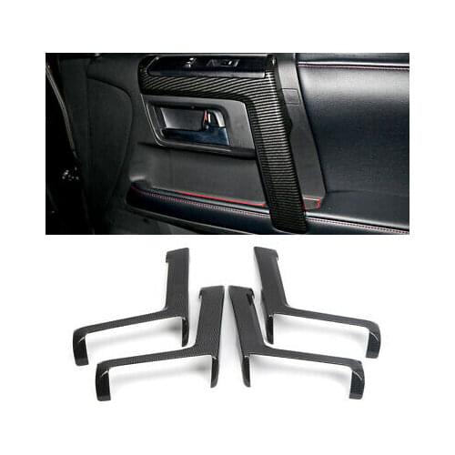 Carbon Fiber Look Door Armrest Stripe Cover 4pcs For Toyota 4Runner 2010-2021