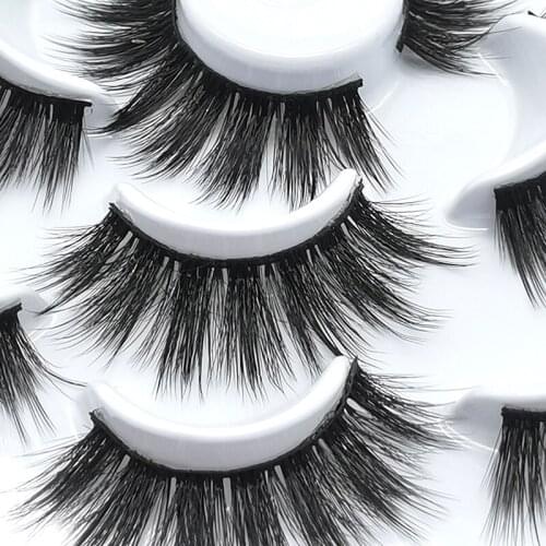 Wholesale Mink Eyelashes 3d Mink Hair Lashes Bulk 10 Pairs Multipack Faux Eyelashes Handmade Fluffy Long Lashes Make up Tools