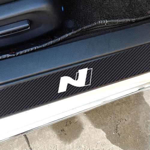 Carbon Fiber Car Door Threshold Pedal Scuff Plate Stickers FOR HYUNDAI SANTAFE PALISADE Nexo MATRIX LANTRA XCENT IONIQ i40 i45