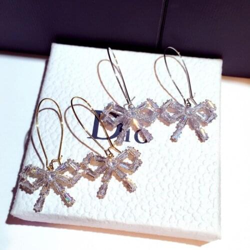 2020 New Bow Earrings for Women Korean Party Wedding Jewelry Gift Wholesale Wholesale
