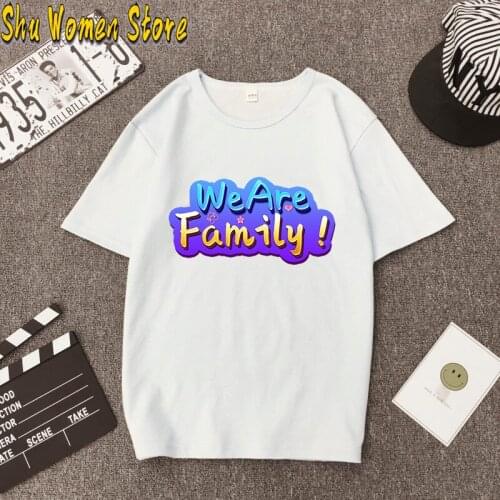 Couple T-shirt with we are family Letter printing Summer Short Sleeve Love Family Tshirts Dad and Mama Tops Tees Camisetas Mujer
