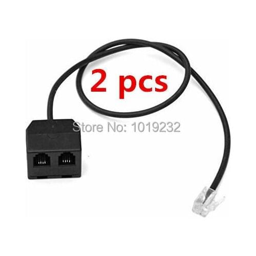 2 PCS RJ9/RJ10/RJ12 plug Telephone Training Adapter Y Splitter Headset Handset for Nortel Norstar Ashtra, Mitel, Ge Phone