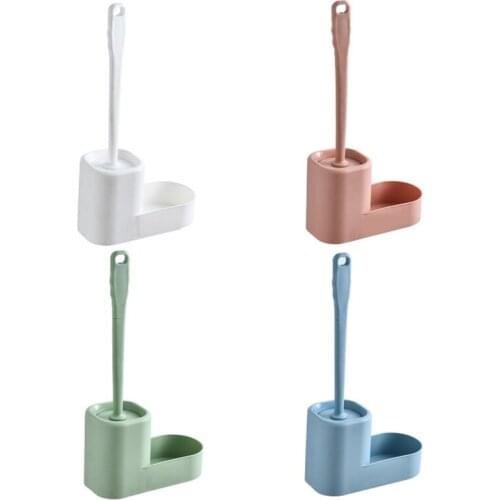 Home Long Handle Toilet Brush with Holder Wall Mounted and Standing Quick Drying Cleaning Set for Bathroom Guest Toilet K0AB