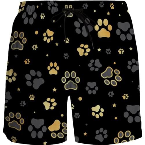 Summer Casual Shorts Men Cat Paw Prints Breathable Quick Dry Surfing Beach Pants Sweethearts Outfit Sports Shorts Running Shorts