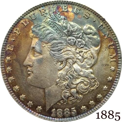 United States Of America 1885 Morgan One Dollar US Coin Liberty Cupronickel Silver Plated In God We Trust Copy Coin