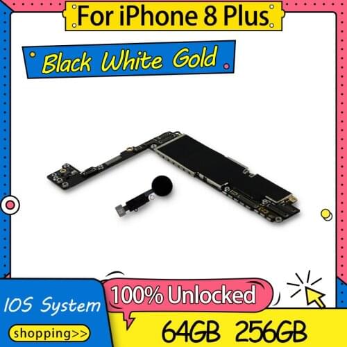 100% working for IPhone 8 plus motherboard with/without Touch ID unlocked mainboard for iphone 8 Plus IOS System logic board