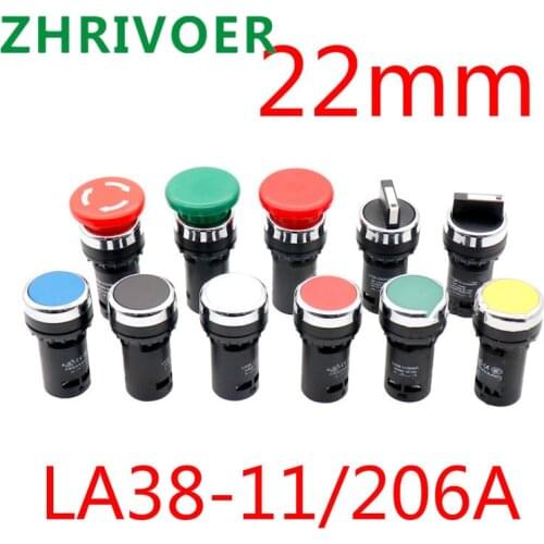 22mm la38-11 / 206A button switch knob switch emergency stop switch normally open + normally closed NO NC