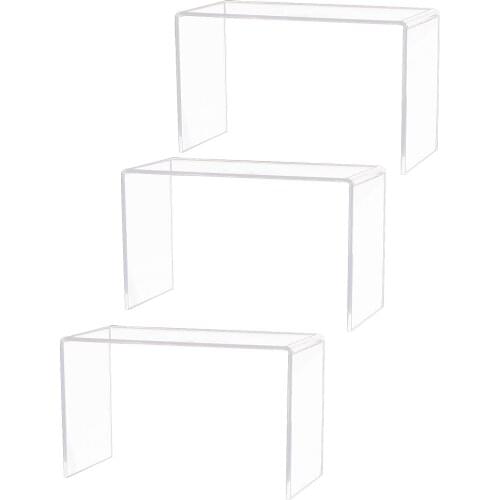3pcs Clear Acrylic Display Risers Jewelry Display Riser Shelf Showcase Fixture Jewelry Display Standpipe Display Cabinet Rack