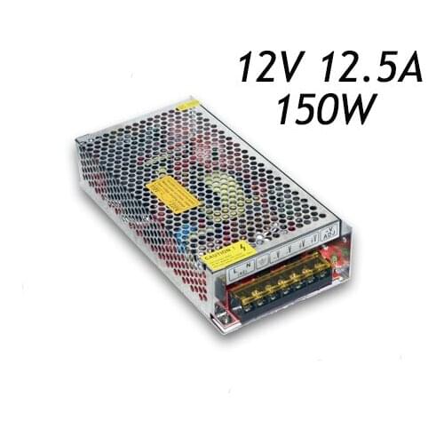 5pcs/lot Best Quality 12V 12.5A 150W Switch Switching Power Supply Driver For LED Strip 5050 3528 AC110V/220V To DC12V