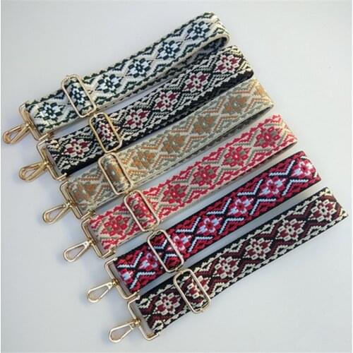 5cm Wide Fashion embroidery Bag Shoulder Strap DIY Handle Accessories 80~130cm Adjustable