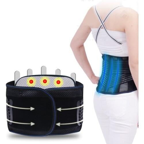 Self-heating Tourmaline Magnetic 9pc Steel Bone Lumbar Support Belt Waist Spine Back Brace Posture Corrector Belt Pain Relief