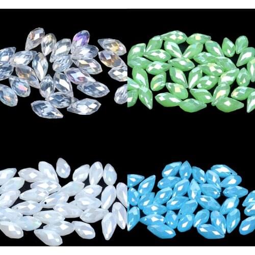 6*12mm/5*7mm Austria Waterdrop Crystal Beads for Jewelry Making Eraring Diy Perles Women Faceted Loose Crystal Beads