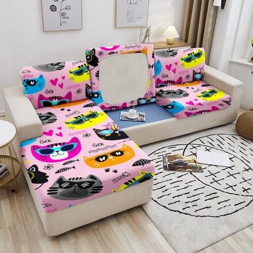 Cartoon Animal Sofa Seat Cushion Cover Elastic Sofa Cover Printed fundas cojines decorativos para sofa