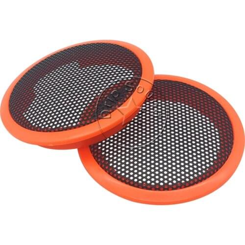 For 2" inch Tweeter Speaker Grill Cover Car Audio Decorative Circle Metal Mesh Grille Protection #Orange+Black