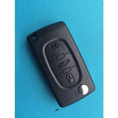 For Peugeot 207 307 308 CC SW 3 Button Remote Flip Key Fob Case shell blade HU83 with groove with battery place in NO LOGO