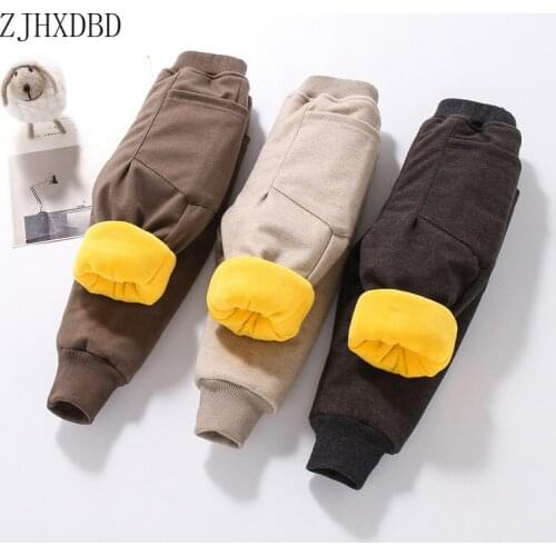 Infant Boys Jeans Kids Trousers Baby Boy Winter Clothes Thick Fleece Girl Pants Cotton Children Jeans Toddler Pants Boy Leggings