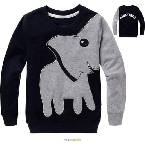 2020 Top Quality Childrens T-Shirts For Boys Cool Things 3d Elephant Boys Long Sleeve T Shirts Cotton Kids Clothes 3 4 6 8 10 y