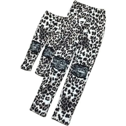 GirlyMax Summer Mom Girls Leopard Print Pants Mommy Me Clothes