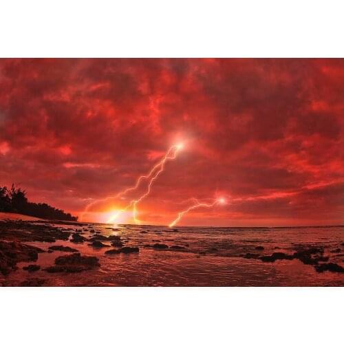 JMINE Div 5D Lightning Sunset Full Diamond Painting cross stitch kits art Natural landscape 3D paint by diamonds