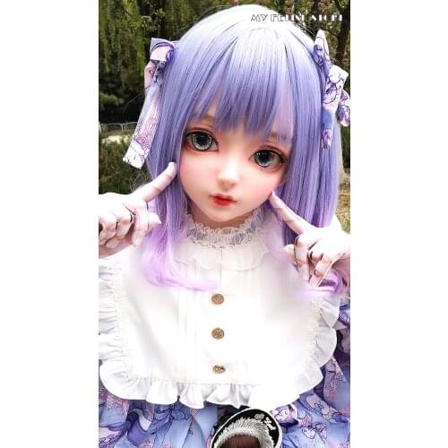 KXZ08)Customize Full Head Female/Girl Resin Japanese Cartoon Character Animego Cosplay Kigurumi Mask Cross dressing Doll