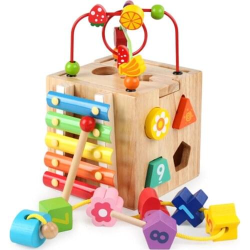 Math Number Teaching Tool Kids Wooden Colorful Abacus Calculation Educational Learning Block Toy