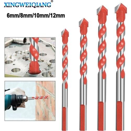 6mm 8mm 10mm 12mm Multifunctional Glass Drill Bit Twist Spade Drill Triangle Bits For Ceramic Tile Concrete Glass Marble