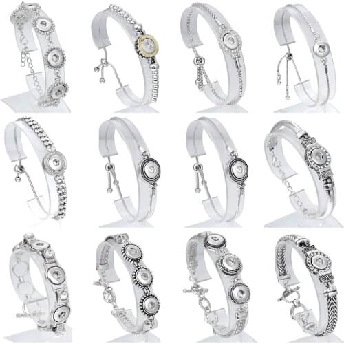 New High Quality Snap Jewelry Vintage 12mm Snap Button Bracelet for Women Men Fit Snap Button Jewelry Button Bracelet Bangle