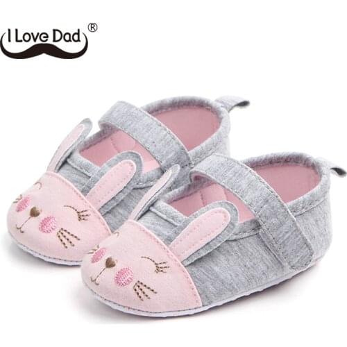 Cute Bunny Baby Shoes Cotton Soft Soled Non-Slip Newborn Baby Girl Shoes Spring Summer Embroidery Infant Toddler First Walkers