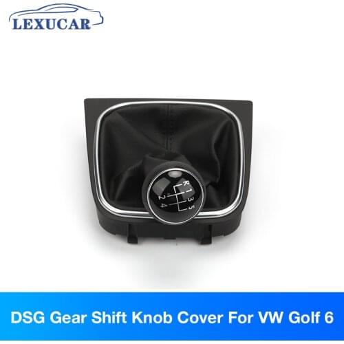 OEM Car Manual 5/6 Speed Shift Knob Cover DSG Shifter Boot Cover PU Leather For Volkswagen Golf 6 Car Accessories