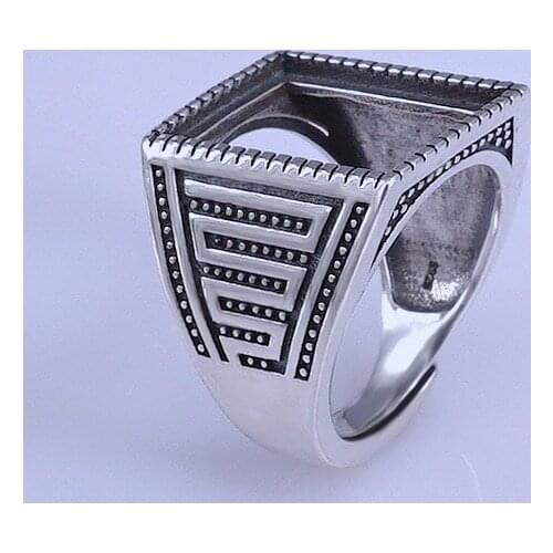 13*18mm 925 STERLING SILVER Men punk Semi Mount Bases Blanks base blank Pad ring Rings Setting jewelry findings diy A3247