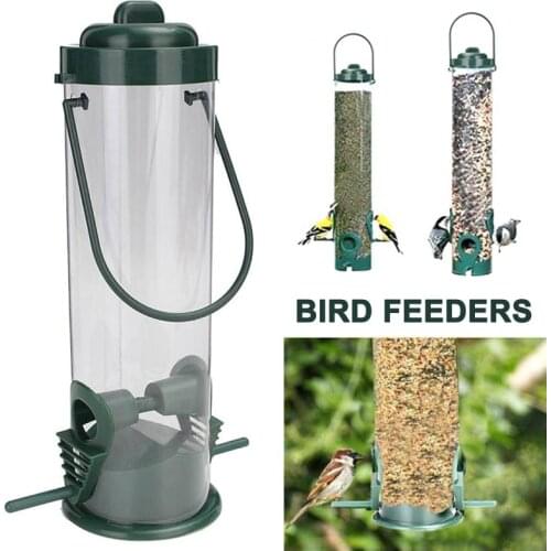 Plastic Wild Birds Food Feeder Dish Hanging Station Bucket for Garden MUMR999