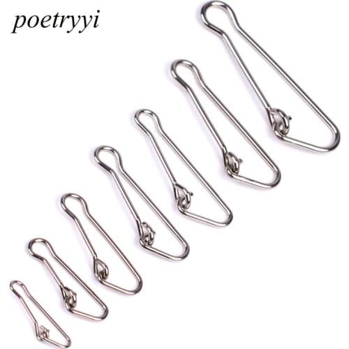 POETRYYI Hot 100pcs/lot nice Snap Fishing Barrel Swivel Safety Snaps Hooks Fishhook Fishing Tackle Box Accessory tool lures Y20