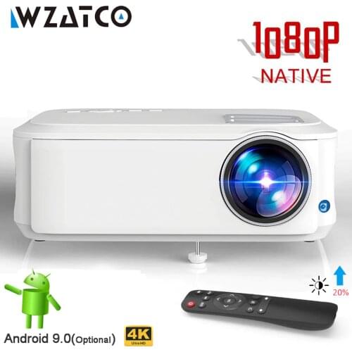 WZATCO T59 4k Projector Full HD Native 1080P Android 10.0 Wifi Smart Home Cinema Video LED Proyector Portable HD I Movie Beamer