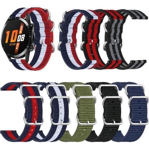 22mm nylon Sport Strap Watchband for Huawei GT 2 Honor Watch Magic Samsung Galaxy 46mm Gear S3 Amazfit GTR Bracelet Band green