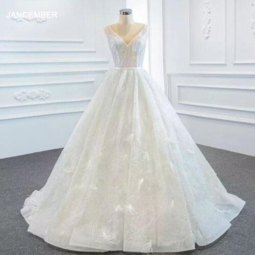 RSM67178 White Tassel Bridal Wedding Dress Beaded Beading Sweetheart Neck Backless Sequined Long Dress Robe De Mariage 2021