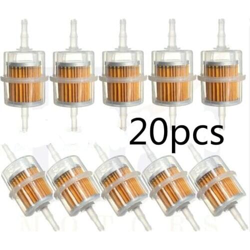 TAKPART 20 x Universal Petrol Inline Fuel Filter Large Car Part Fit 6mm 8mm Pipes