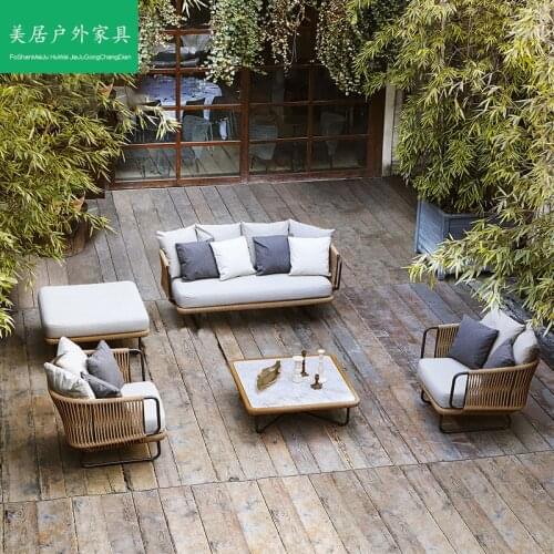 Leisure outdoor rattan sofa model house garden courtyard balcony furniture Nordic combination