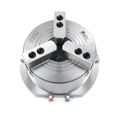 0.4-0.8Mpa 10-210mm KL200TQ-3 vertical automatic steel pneumatic/hydraulic 3 claw chuck,lathe machining parts,mechanical fixture