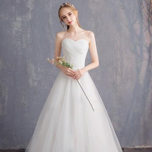 In Stock Fashion Ball Gown Wedding Dresses 2019 Sweetheart Sweep Train Corset Women Dresses Gowns Vestidos De Novia Plus Size